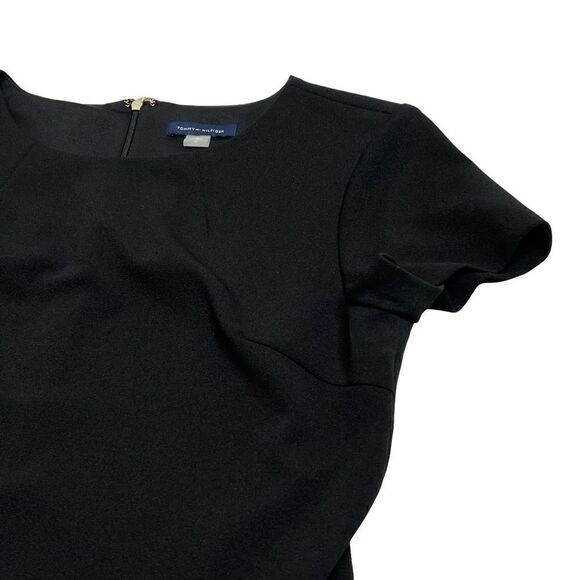 Tommy Hilfiger black short sleeve shift dress with faux pockets size 10 - Picture 13 of 16